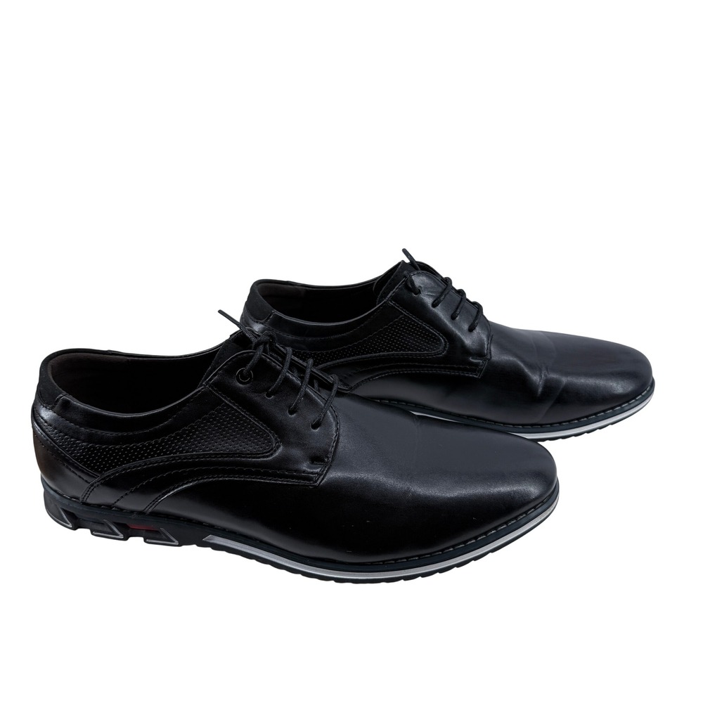 Gatsby Shoes Black Faux Leather Oxford Derby Lace Up Men's 12.5 AA